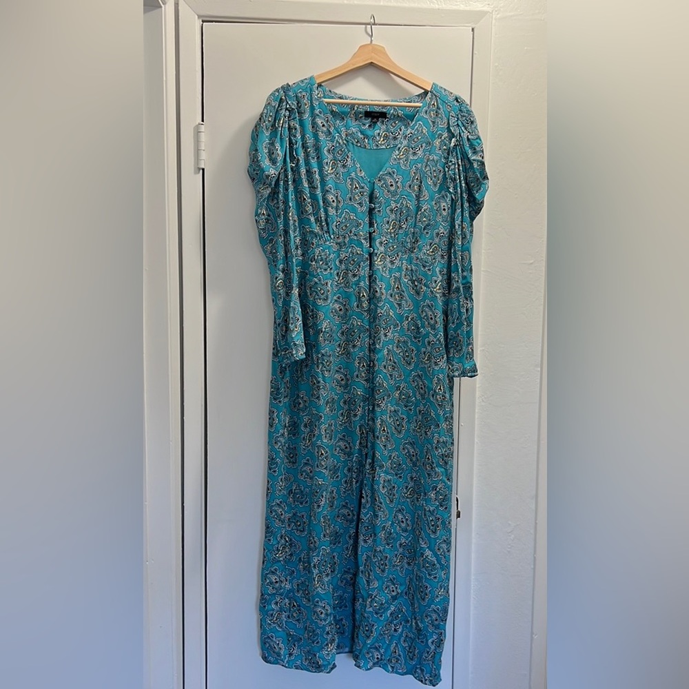 J.CREW 100% Viscose Paisley print button downed dress